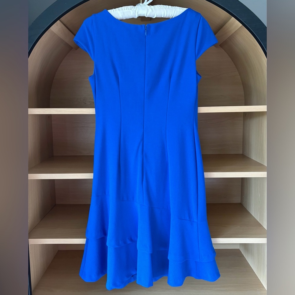 ✨$30✨Eliza J•Cap Sleeve Tiered Drop Waist A-Line Dress | Cobalt Blue | Size 6 - Picture 7 of 12